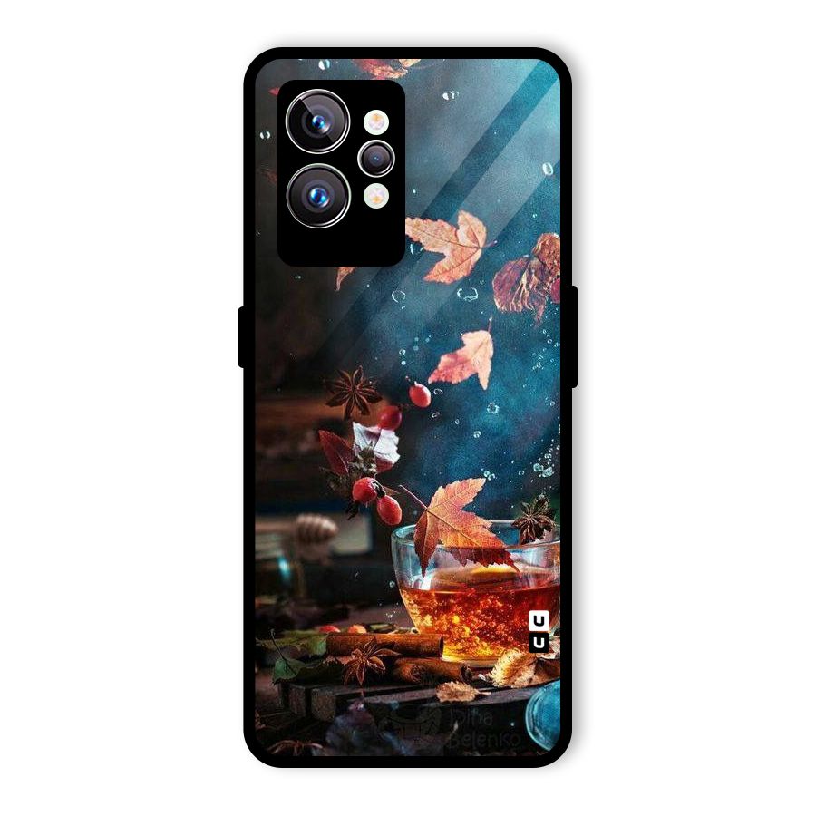 Falling Leaves Tea Glass Back Case for Realme GT2 Pro