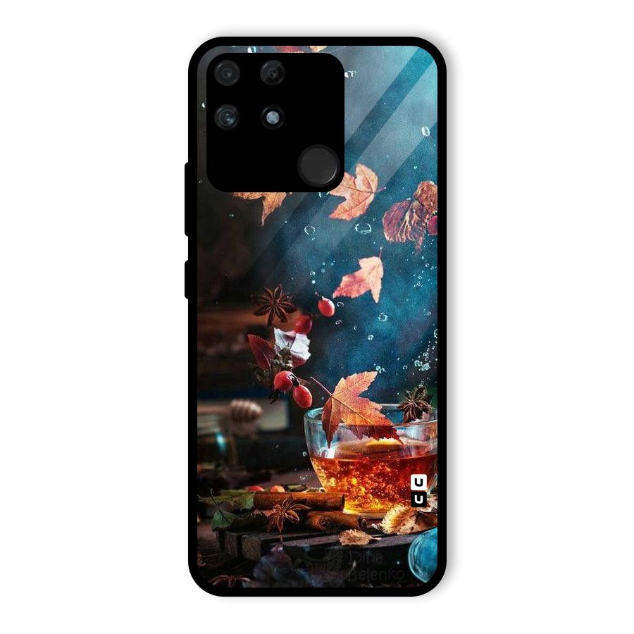 Falling Leaves Tea Glass Back Case for Realme Narzo 50A