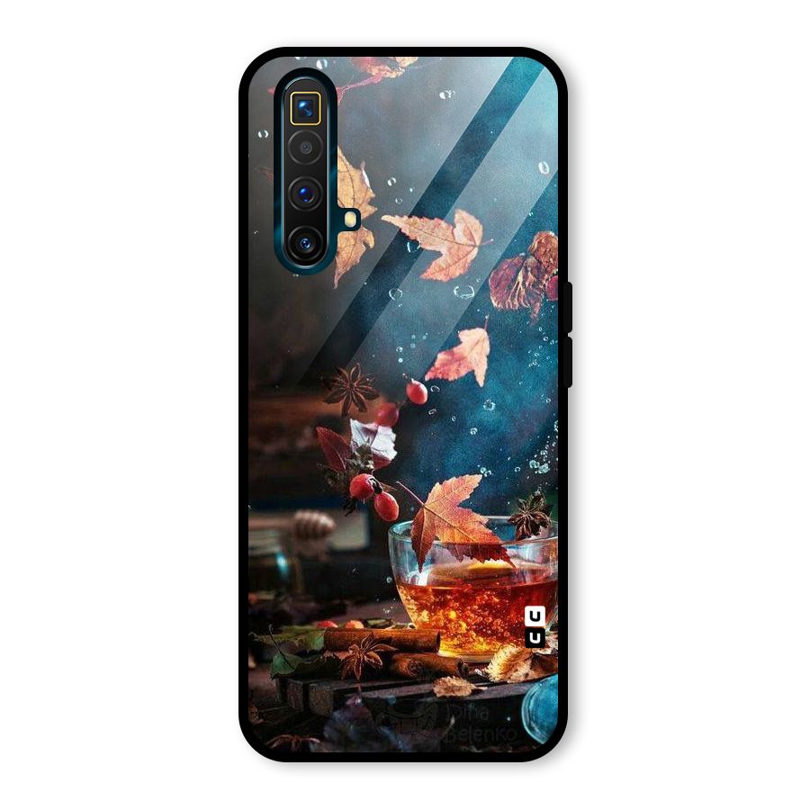 Falling Leaves Tea Glass Back Case for Realme X3