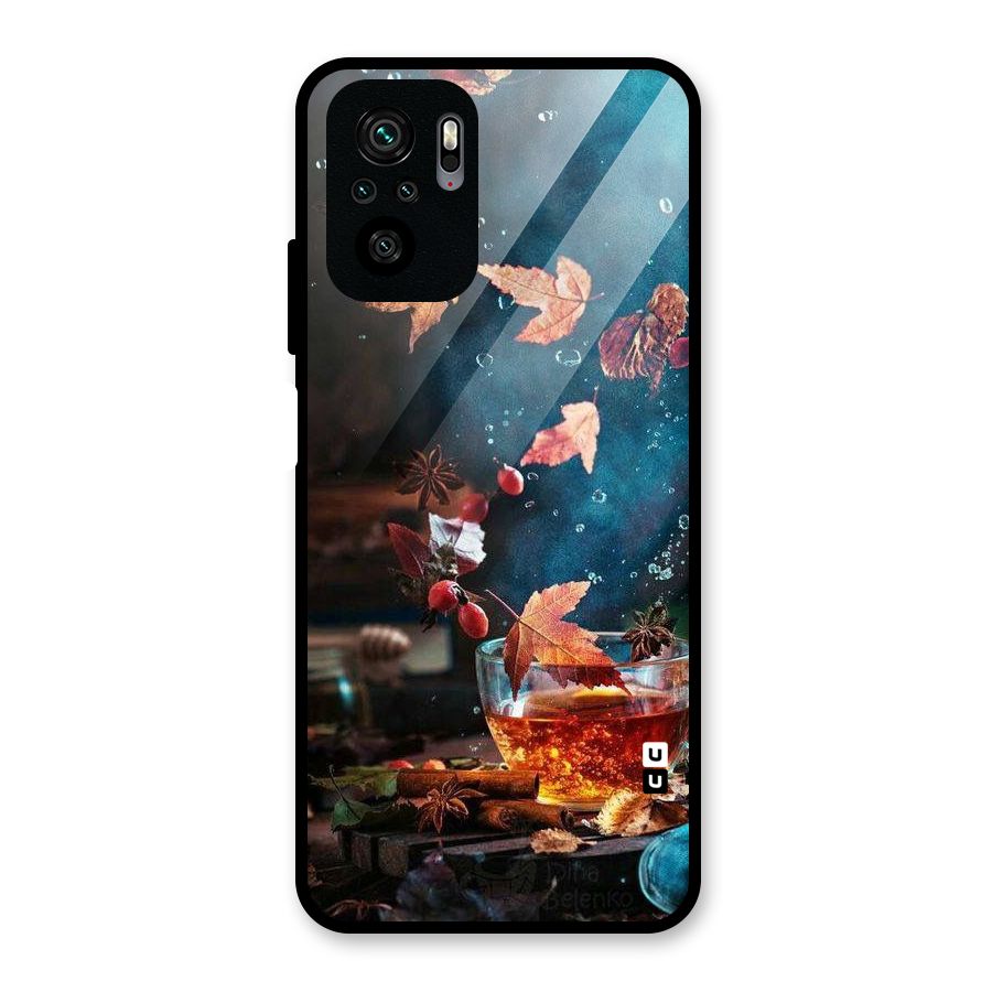 Falling Leaves Tea Glass Back Case for Redmi Note 10S