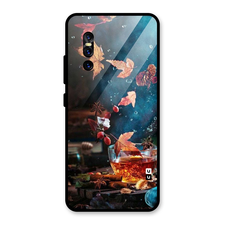 Falling Leaves Tea Glass Back Case for Vivo V15 Pro