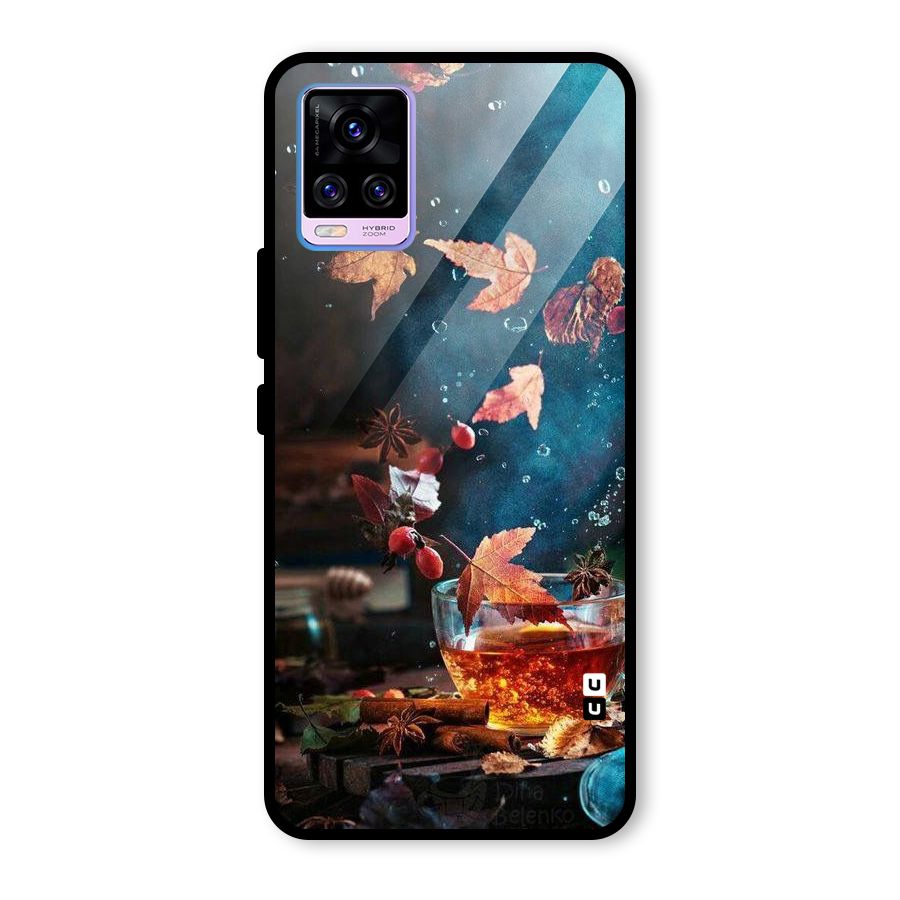 Falling Leaves Tea Glass Back Case for Vivo V20 Pro