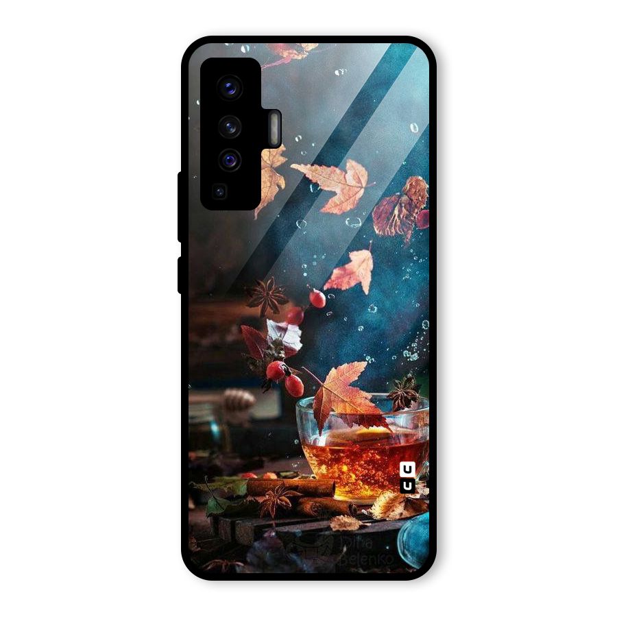 Falling Leaves Tea Glass Back Case for Vivo X50