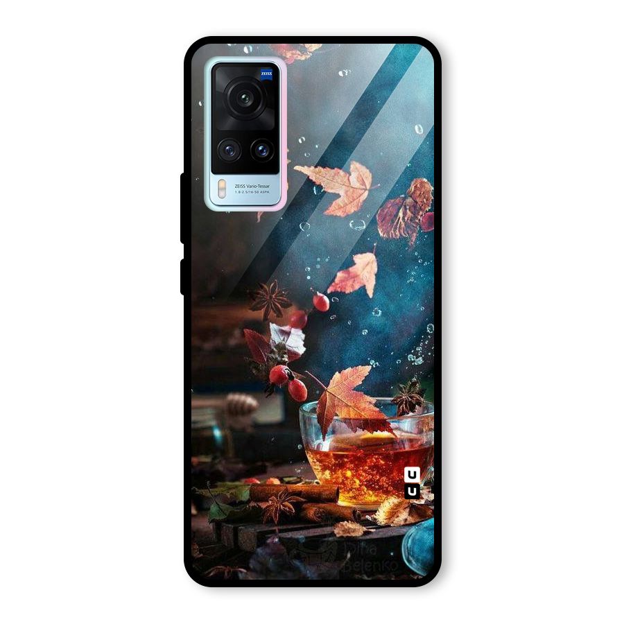 Falling Leaves Tea Glass Back Case for Vivo X60