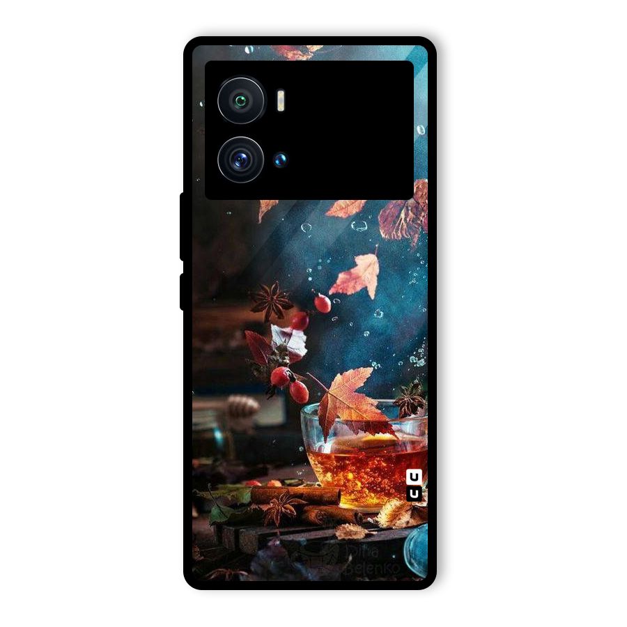 Falling Leaves Tea Glass Back Case for Vivo iQOO 9 Pro