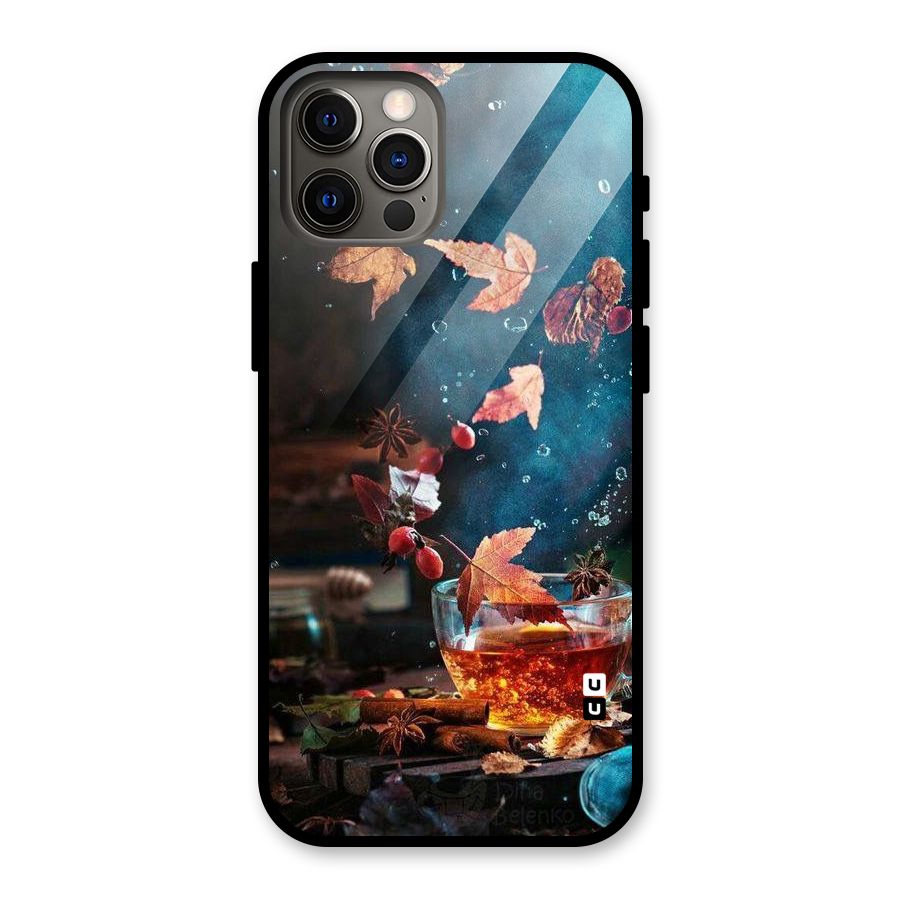 Falling Leaves Tea Glass Back Case for iPhone 12 Pro