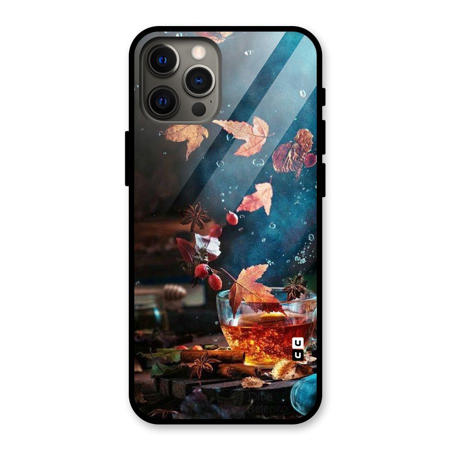 Falling Leaves Tea Glass Back Case for iPhone 12 Pro Max