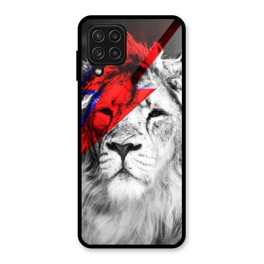 Fearless Lion Glass Back Case for Galaxy A22 4G