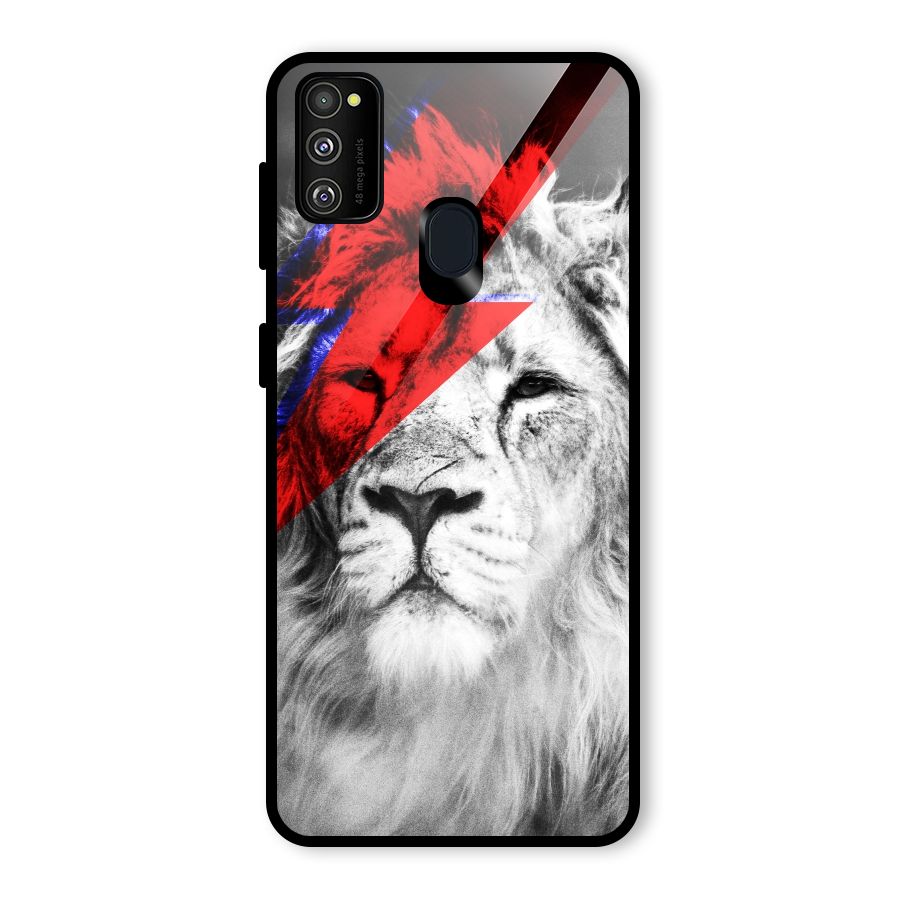 Fearless Lion Glass Back Case for Galaxy M30s