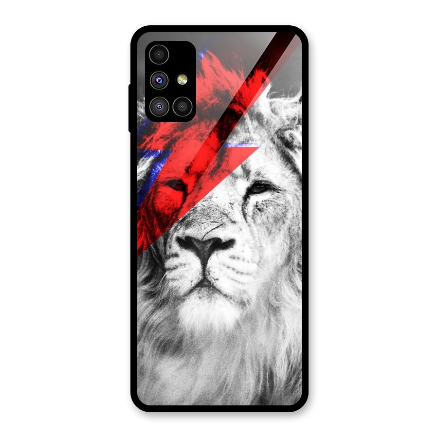 Fearless Lion Glass Back Case for Galaxy M51