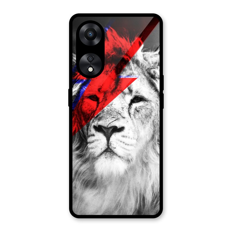 Fearless Lion Glass Back Case for Oppo A78