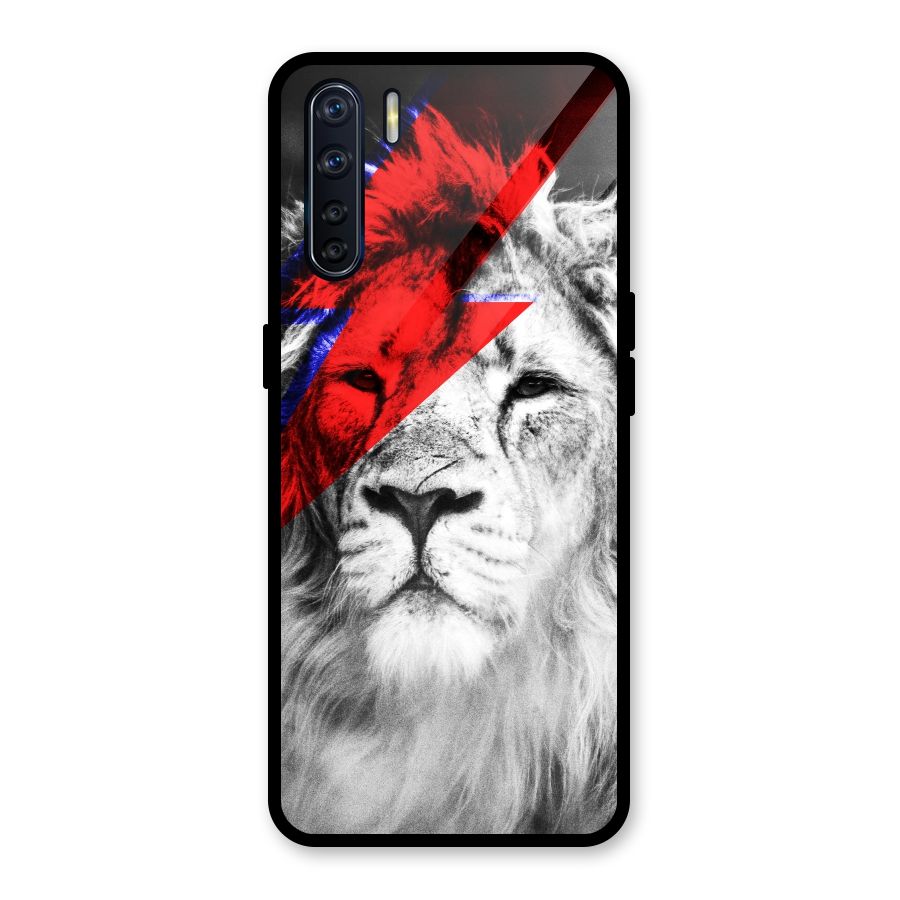 Fearless Lion Glass Back Case for Oppo F15