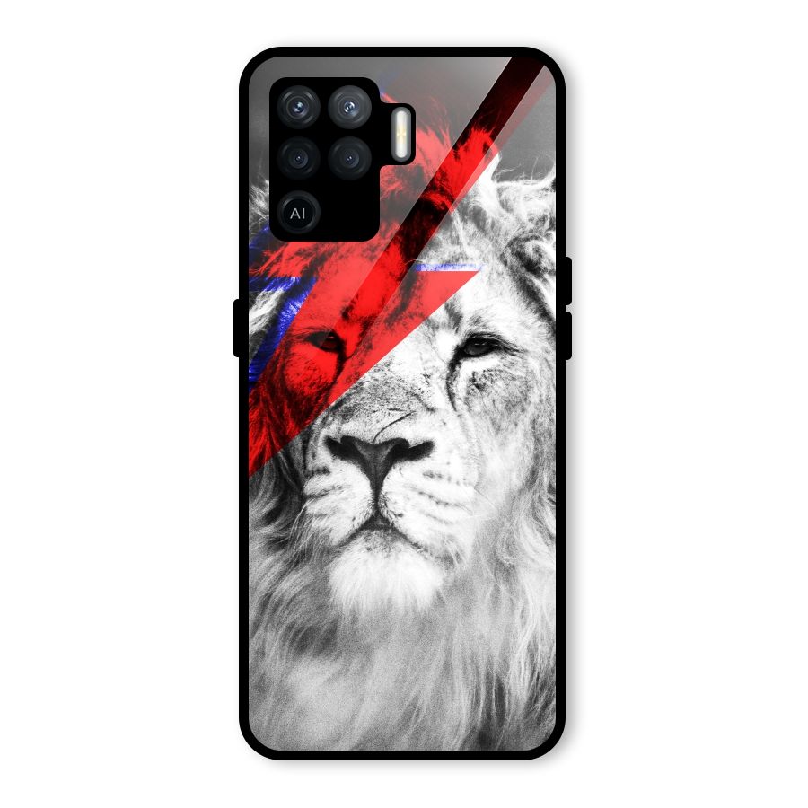 Fearless Lion Glass Back Case for Oppo F19 Pro