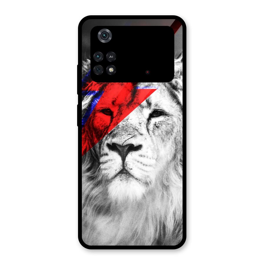 Fearless Lion Glass Back Case for Poco M4 Pro 4G