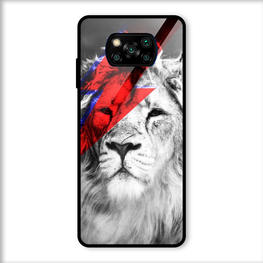 Fearless Lion Glass Back Case for Poco X3