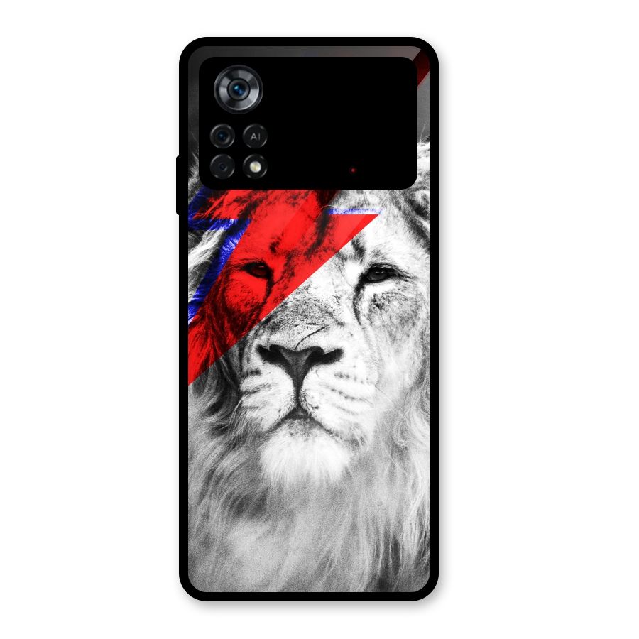 Fearless Lion Glass Back Case for Poco X4 Pro 5G