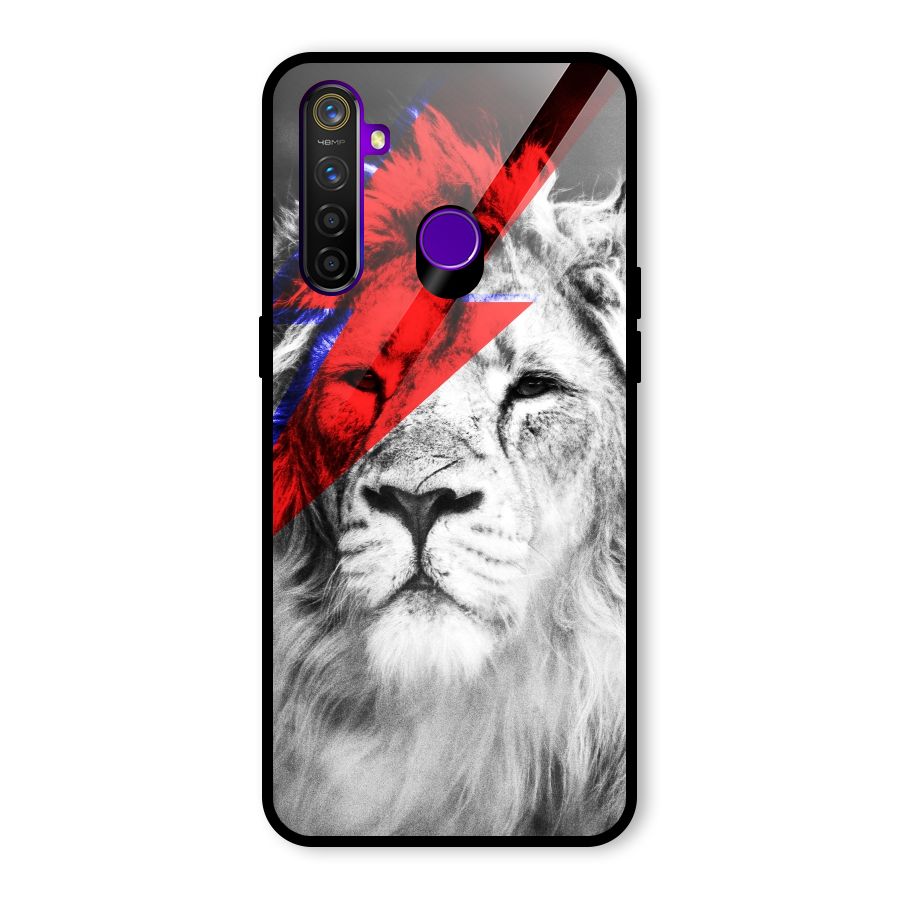 Fearless Lion Glass Back Case for Realme 5 Pro