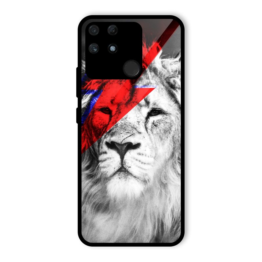 Fearless Lion Glass Back Case for Realme Narzo 50A