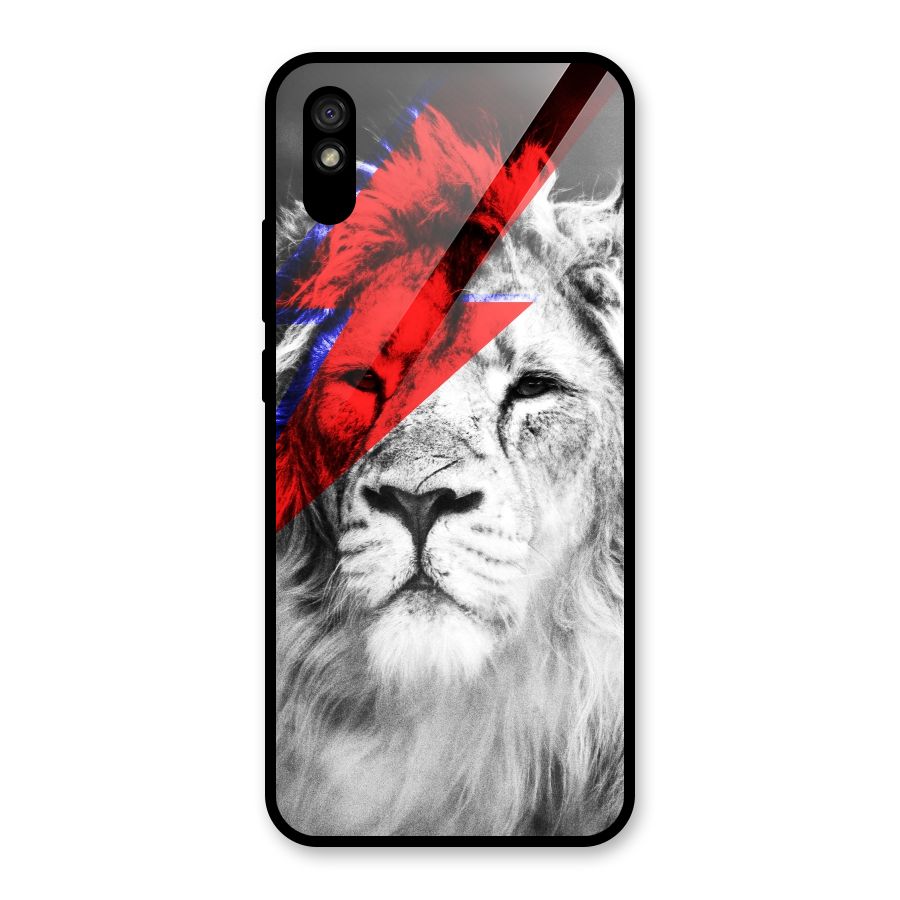Fearless Lion Glass Back Case for Redmi 9A