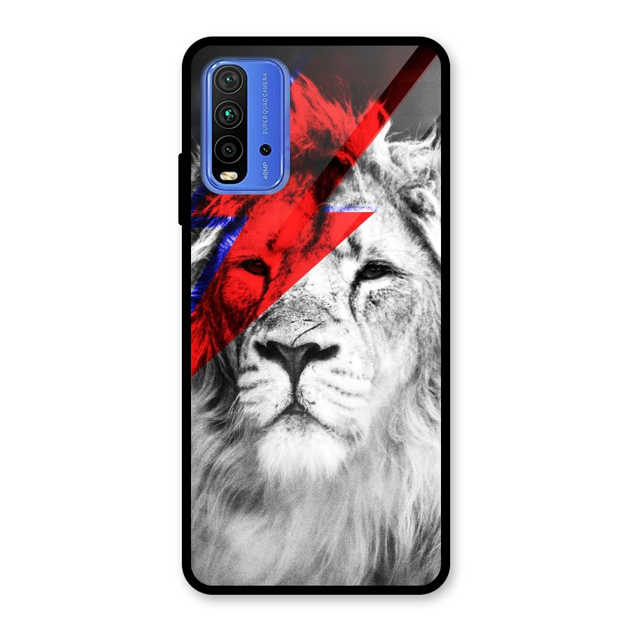 Fearless Lion Glass Back Case for Redmi 9 Power
