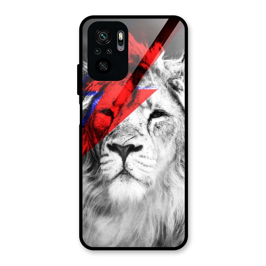 Fearless Lion Glass Back Case for Redmi Note 10S
