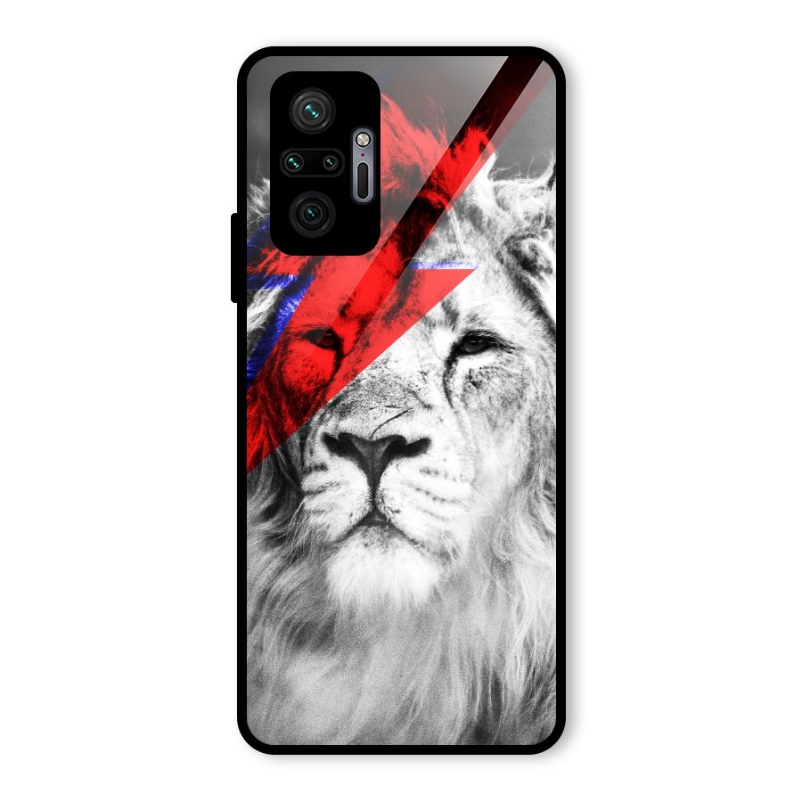 Fearless Lion Glass Back Case for Redmi Note 10 Pro