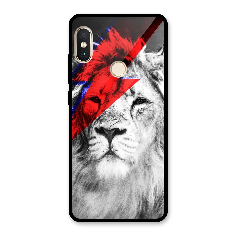 Fearless Lion Glass Back Case for Redmi Note 5 Pro