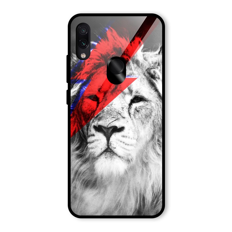 Fearless Lion Glass Back Case for Redmi Note 7
