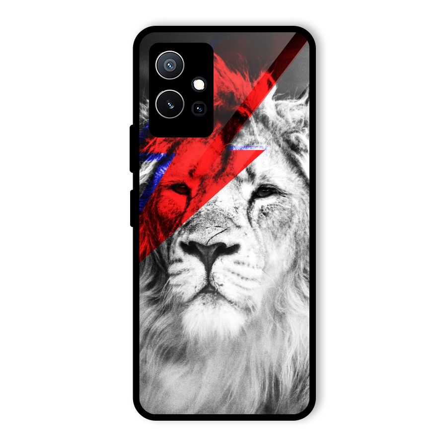 Fearless Lion Glass Back Case for Vivo Y75 5G