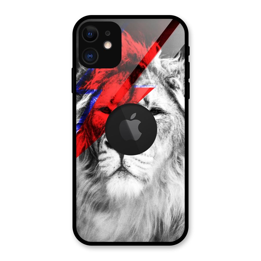 Fearless Lion Glass Back Case for iPhone 11 Logo Cut