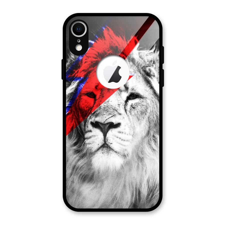 Fearless Lion Glass Back Case for iPhone XR Logo Cut
