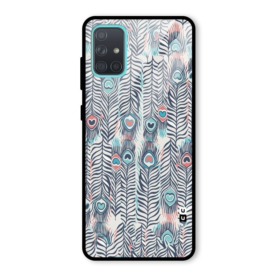 Feather Art Glass Back Case for Galaxy A71