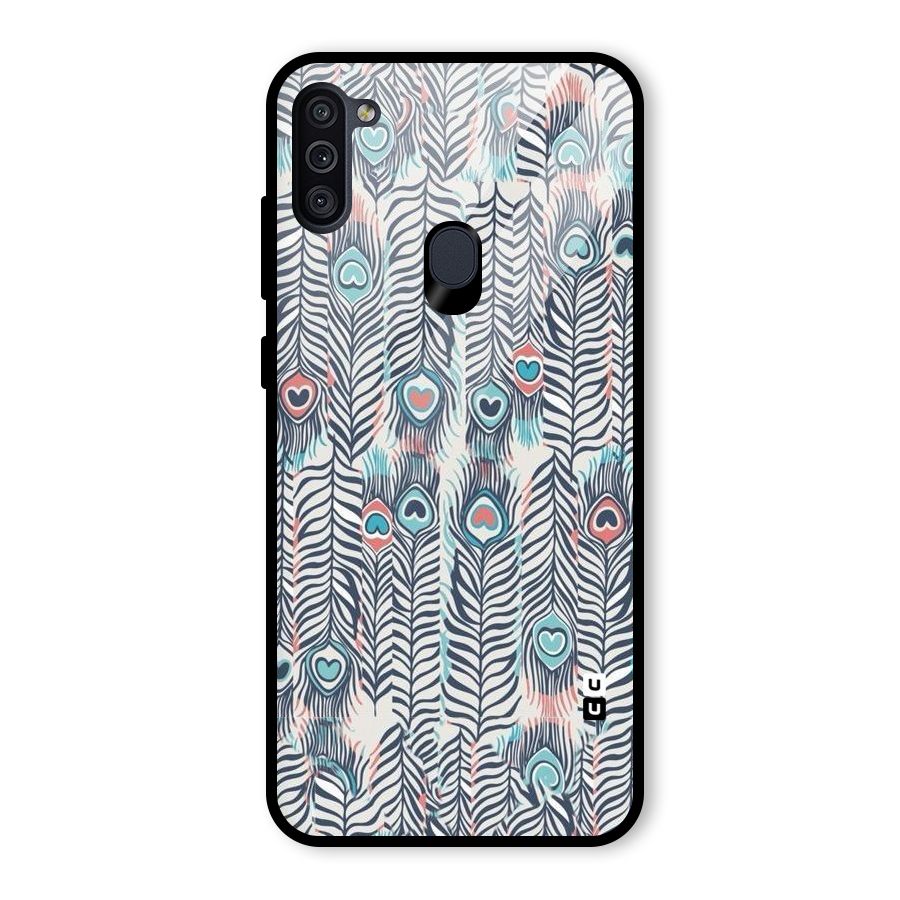 Feather Art Glass Back Case for Galaxy M11
