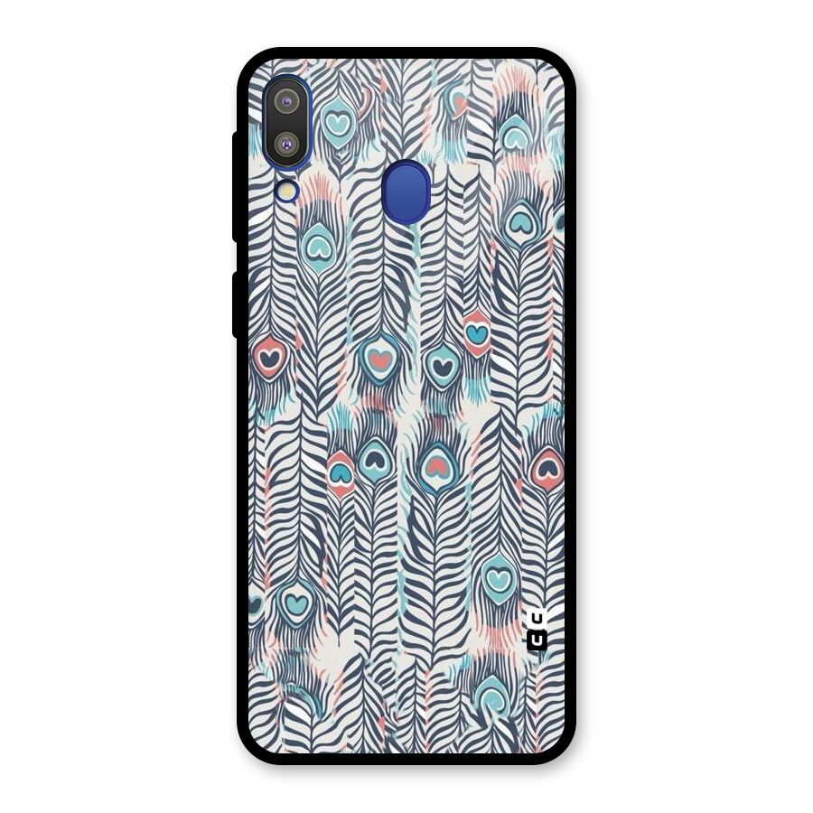 Feather Art Glass Back Case for Galaxy M20