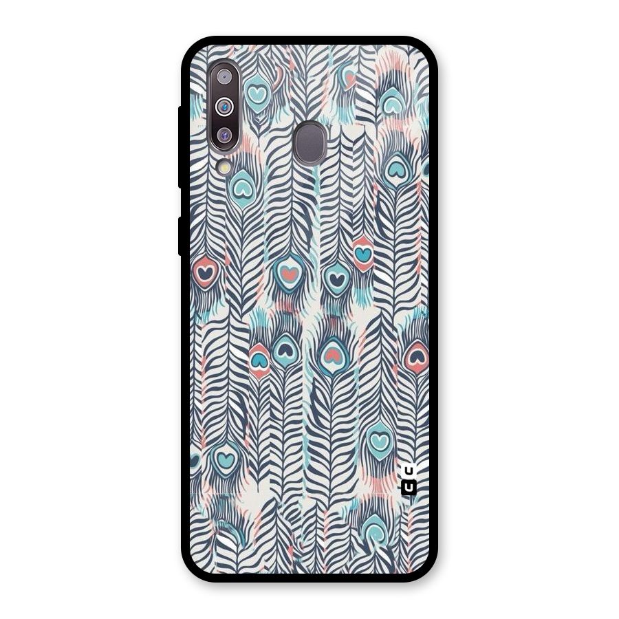 Feather Art Glass Back Case for Galaxy M30
