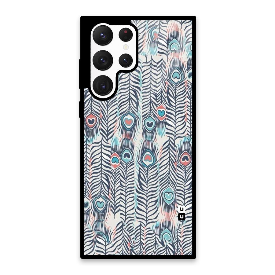 Feather Art Glass Back Case for Galaxy S22 Ultra 5G