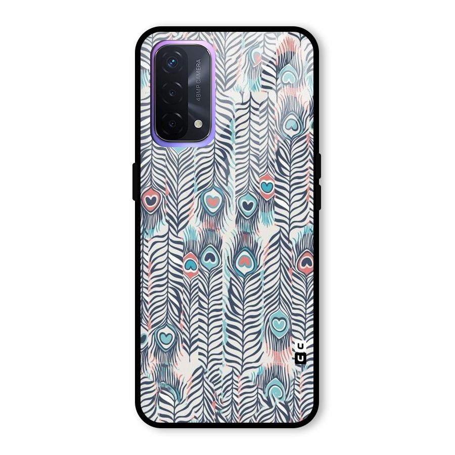 Feather Art Glass Back Case for Oppo A74 5G