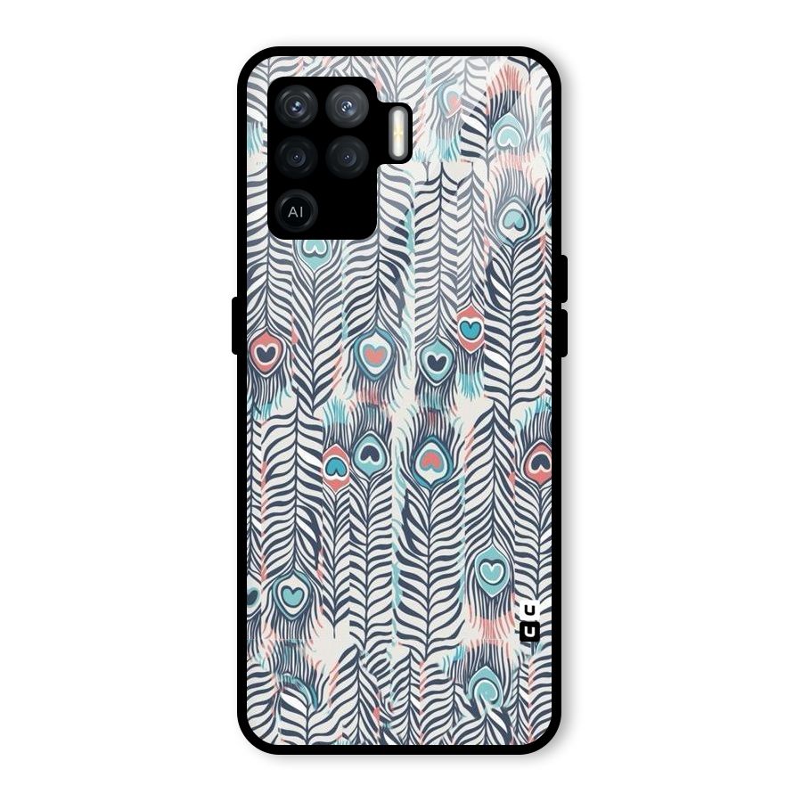 Feather Art Glass Back Case for Oppo F19 Pro