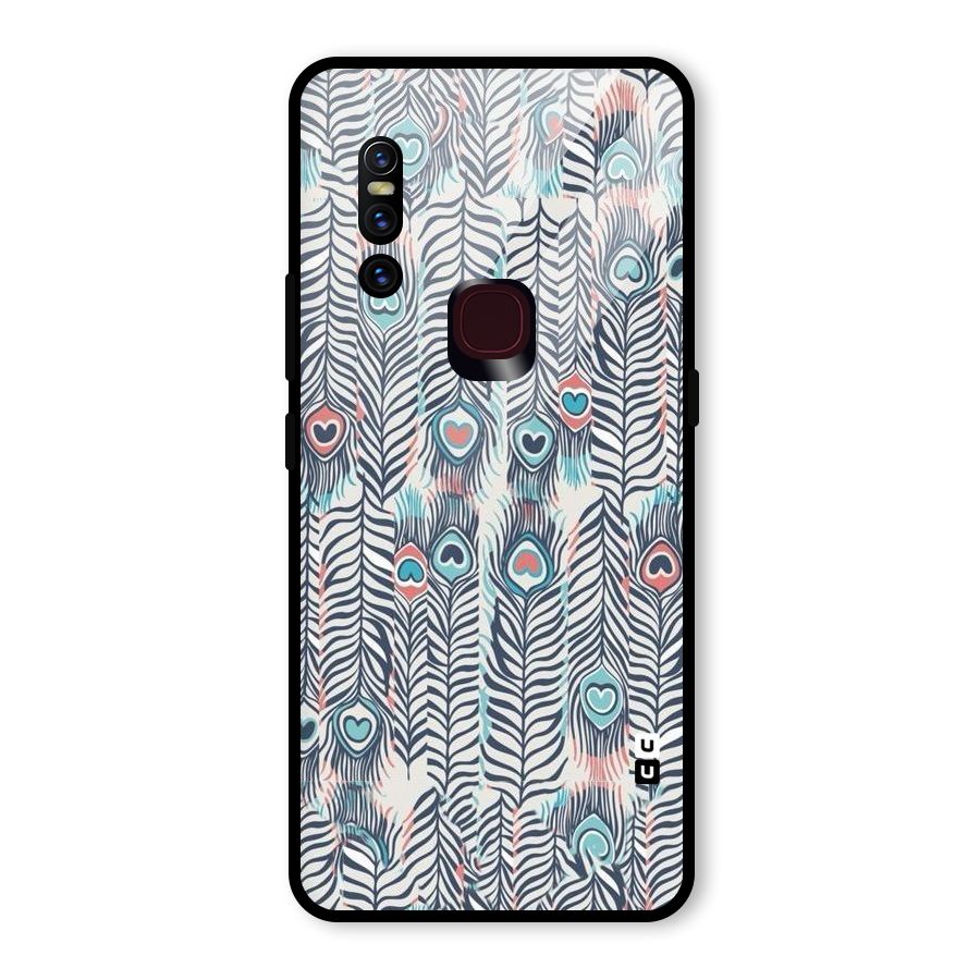 Feather Art Glass Back Case for Vivo V15