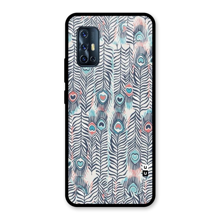 Feather Art Glass Back Case for Vivo V17