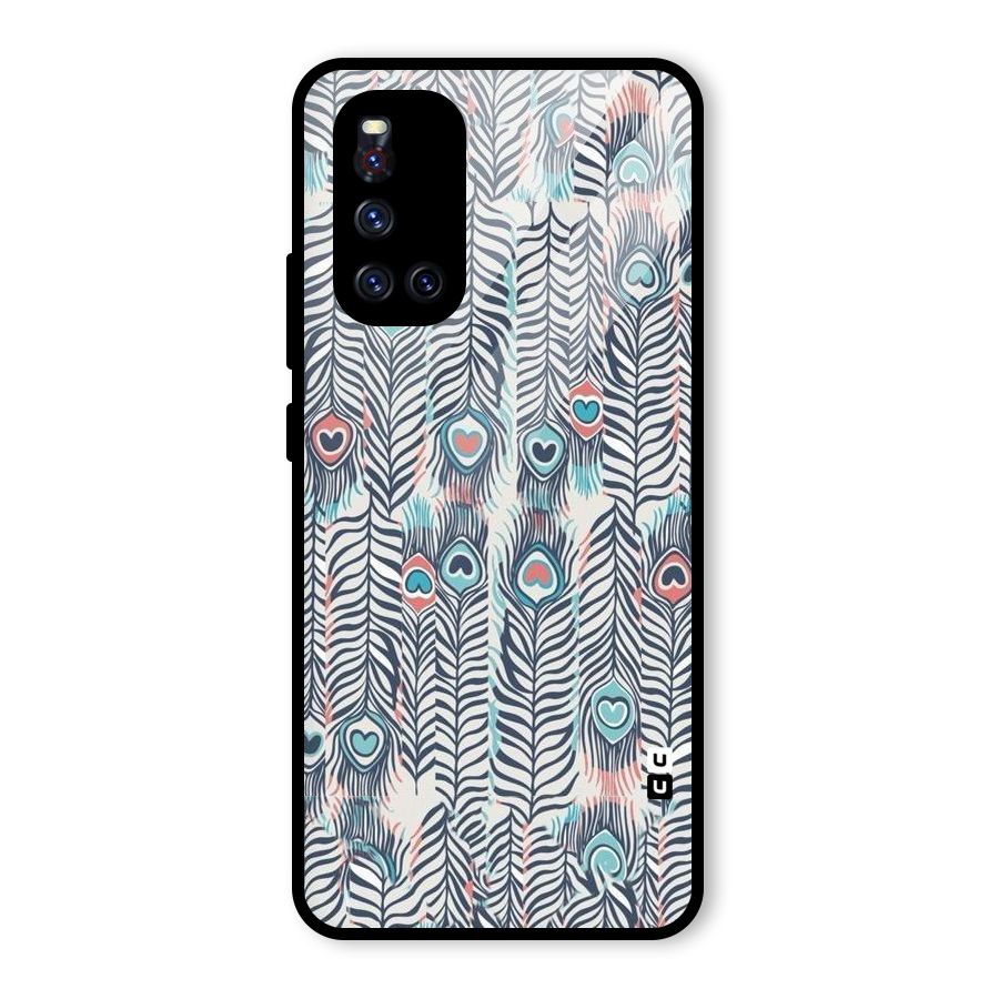 Feather Art Glass Back Case for Vivo V19