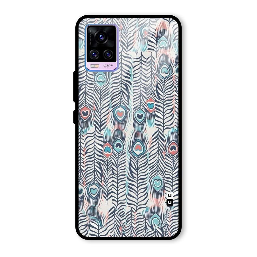 Feather Art Glass Back Case for Vivo V20 Pro