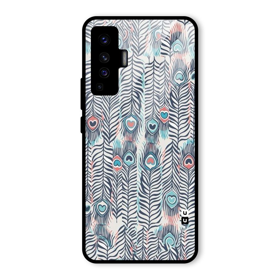 Feather Art Glass Back Case for Vivo X50