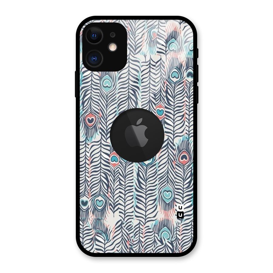 Feather Art Glass Back Case for iPhone 11 Logo Cut