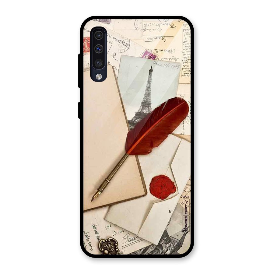 Feather Beauty Glass Back Case for Galaxy A30s