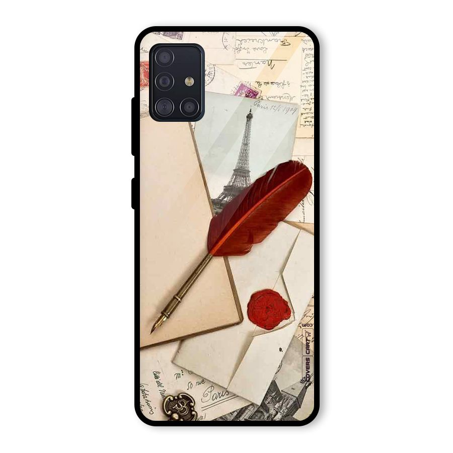Feather Beauty Glass Back Case for Galaxy A51