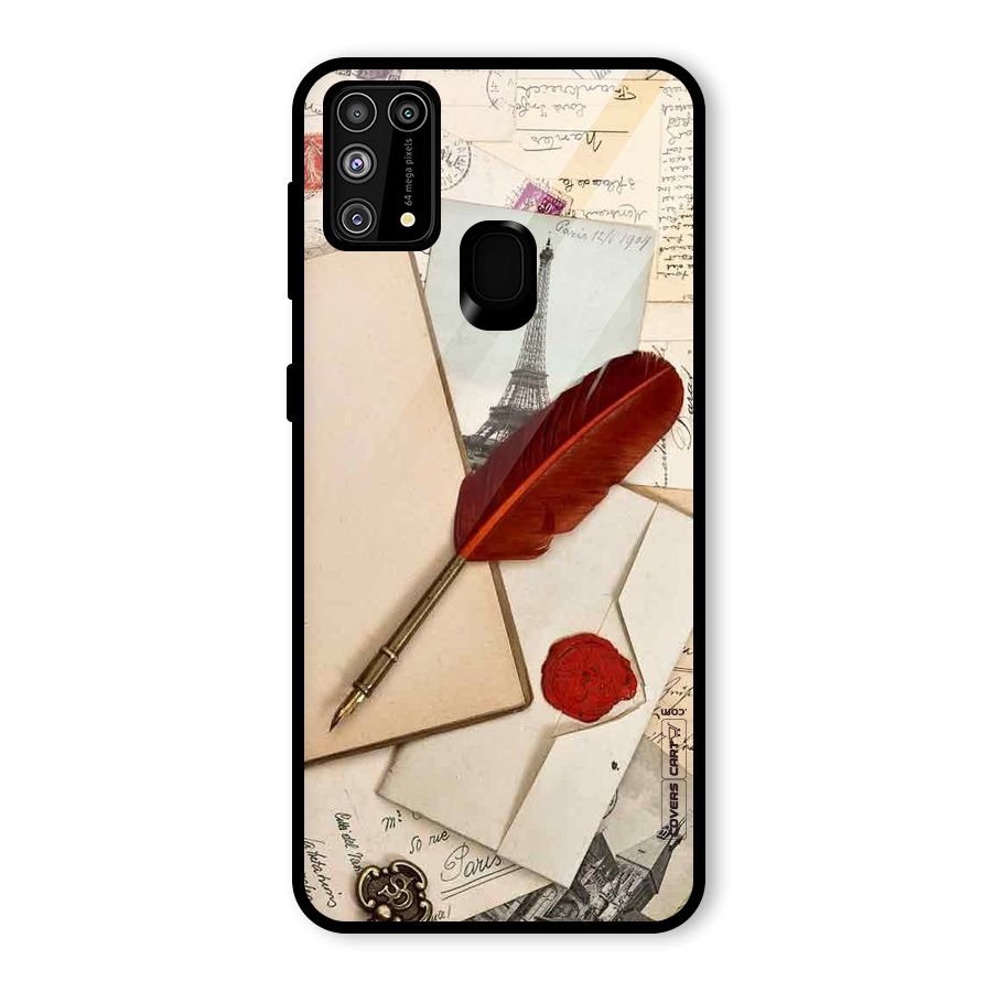 Feather Beauty Glass Back Case for Galaxy F41