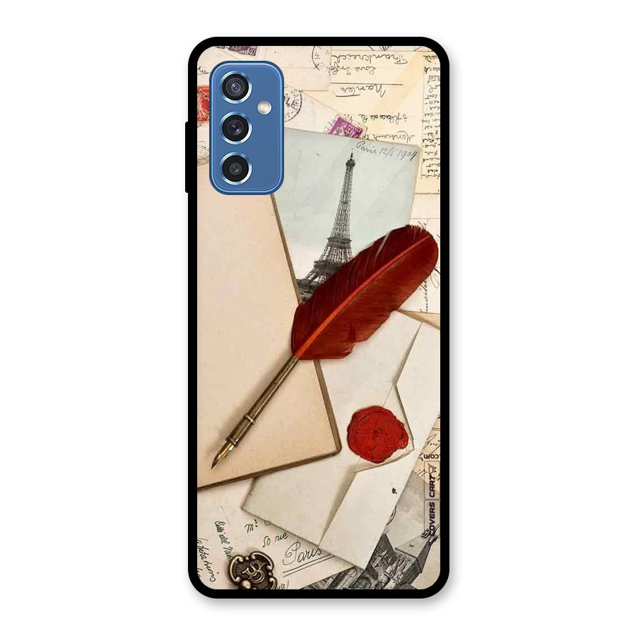 Feather Beauty Glass Back Case for Galaxy M52 5G