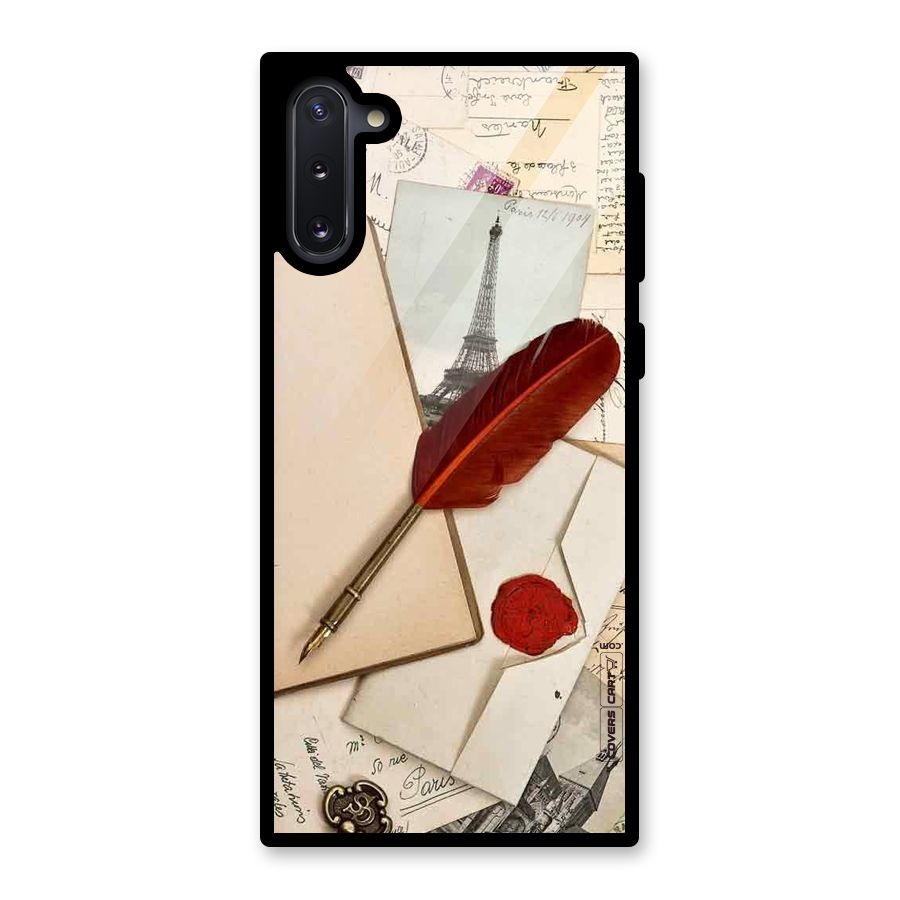 Feather Beauty Glass Back Case for Galaxy Note 10
