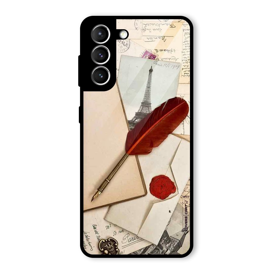 Feather Beauty Glass Back Case for Galaxy S21 5G